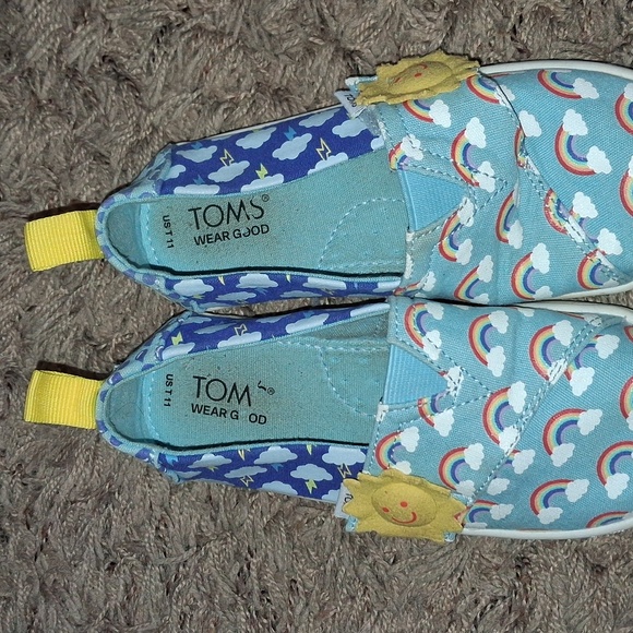 Kids TOMS Rainbow Slip-On Shoes with Sun Accent Size T 11 - Picture 6 of 6